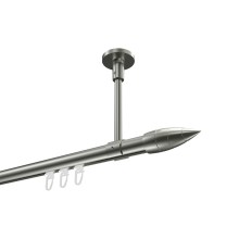 Innenlauf-Gardinenstange (Deckenmontage) Edelstahl-Optik, Aluminium / Metall 20 mm Ø Sonette Samanto Innenlauf-Gardinenstange (Deckenmontage) Edelstahl-Optik, Aluminium / Metall 20 mm Ø Sonette Samanto