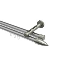 Innenlauf-Vorhangstange Silbergrau / Edelstahl-Optik, Aluminium / Metall 20 mm Ø Siteno Samanto, 2-läufig Innenlauf-Vorhangstange Silbergrau / Edelstahl-Optik, Aluminium / Metall 20 mm Ø Siteno Samanto, 2-läufig