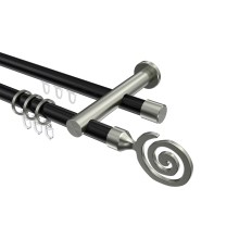 Rundrohr-Innenlaufstange Schwarz / Edelstahl-Optik, Aluminium / Metall 20 mm Ø Platon Galaxa Rundrohr-Innenlaufstange Schwarz / Edelstahl-Optik, Aluminium / Metall 20 mm Ø Platon Galaxa