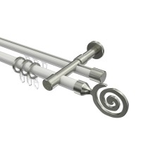 Rundrohr-Innenlauf-Gardinenstange Weiß / Edelstahl-Optik, Aluminium / Metall 20 mm Ø Prestige Galaxa Rundrohr-Innenlauf-Gardinenstange Weiß / Edelstahl-Optik, Aluminium / Metall 20 mm Ø Prestige Galaxa