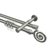 Innenlaufstangen mit Rundrohrkombination Edelstahl-Optik 20 mm Ø Prestige Galaxa, zweiläufig Innenlaufstangen mit Rundrohrkombination Edelstahl-Optik 20 mm Ø Prestige Galaxa, zweiläufig