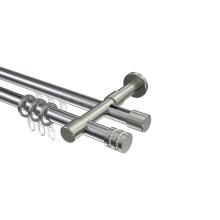 Rohr-Innenlauf-Vorhangstange Chrom / Edelstahl-Optik, 2-läufig Aluminium / Metall 20 mm Ø Prestige Estana Rohr-Innenlauf-Vorhangstange Chrom / Edelstahl-Optik, 2-läufig Aluminium / Metall 20 mm Ø Prestige Estana