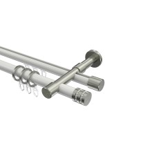 Rundrohr-Innenlauf-Vorhangstange Weiß / Edelstahl-Optik, Aluminium / Metall 20 mm Ø Prestige Estana Rundrohr-Innenlauf-Vorhangstange Weiß / Edelstahl-Optik, Aluminium / Metall 20 mm Ø Prestige Estana