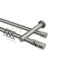 Innenlaufstangen mit Rundrohr-Kombination Edelstahl-Optik 20 mm Ø Platon Zoena, doppelläufig Innenlaufstangen mit Rundrohr-Kombination Edelstahl-Optik 20 mm Ø Platon Zoena, doppelläufig