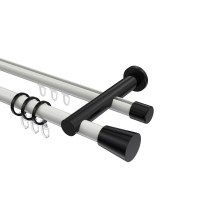 Rundrohr-Innenlauf-Vorhangstange Weiß / Schwarz, Aluminium / Metall 20 mm Ø Platon Sitra Rundrohr-Innenlauf-Vorhangstange Weiß / Schwarz, Aluminium / Metall 20 mm Ø Platon Sitra