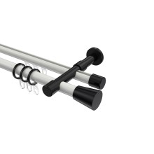 Rundrohr-Innenlauf-Vorhangstangen Weiß / Schwarz, Aluminium / Metall 20 mm Ø Prestige Sitra Rundrohr-Innenlauf-Vorhangstangen Weiß / Schwarz, Aluminium / Metall 20 mm Ø Prestige Sitra