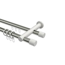 Rundrohr-Innenlaufstange Edelstahl-Optik / Weiß, Aluminium / Metall 20 mm Ø Platon Santo Rundrohr-Innenlaufstange Edelstahl-Optik / Weiß, Aluminium / Metall 20 mm Ø Platon Santo