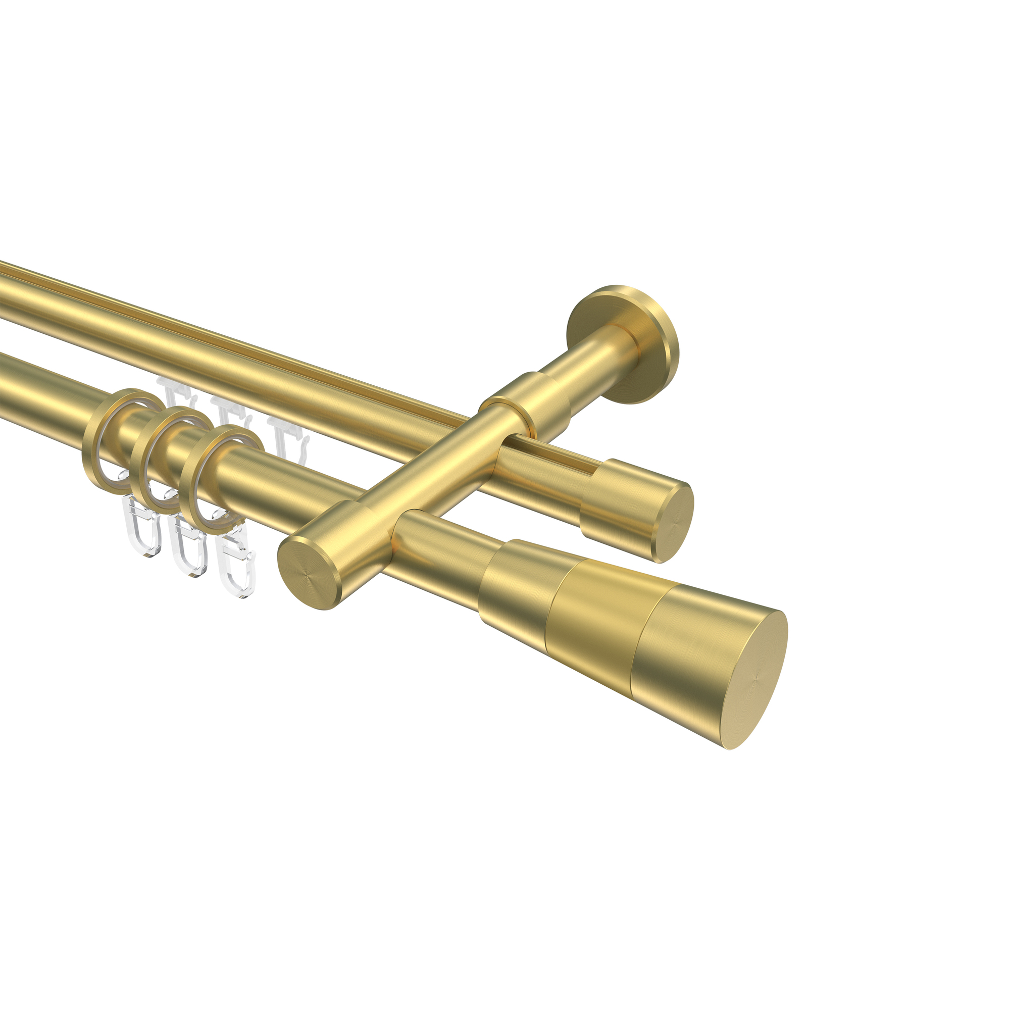 Rundrohr-Innenlaufstange Messing-Optik 20 mm Ø Prestige Tanara, doppelläufig Rundrohr-Innenlaufstange Messing-Optik 20 mm Ø Prestige Tanara, doppelläufig