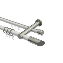 Rundrohr-Innenlauf-Gardinenstangen Weiß / Edelstahl-Optik, Aluminium / Metall 20 mm Ø Platon Verano Rundrohr-Innenlauf-Gardinenstangen Weiß / Edelstahl-Optik, Aluminium / Metall 20 mm Ø Platon Verano