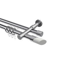 Rundrohr-Innenlaufstangen Chrom, Aluminium / Metall 20 mm Ø Prestige Verano, zweiläufig Rundrohr-Innenlaufstangen Chrom, Aluminium / Metall 20 mm Ø Prestige Verano, zweiläufig