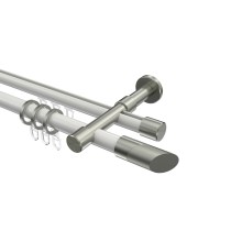 Rundrohr-Innenlauf-Gardinenstange Weiß / Edelstahl-Optik, Aluminium / Metall 20 mm Ø Prestige Verano Rundrohr-Innenlauf-Gardinenstange Weiß / Edelstahl-Optik, Aluminium / Metall 20 mm Ø Prestige Verano