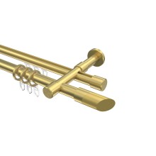 Gardinenstangen mit Rundrohr / Innenlauf Messing-Optik 20 mm Ø Prestige Verano, 2-läufig Gardinenstangen mit Rundrohr / Innenlauf Messing-Optik 20 mm Ø Prestige Verano, 2-läufig