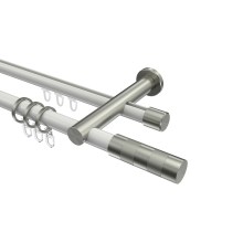 Rundrohr-Innenlauf-Vorhangstangen Weiß / Edelstahl-Optik, Aluminium / Metall 20 mm Ø Platon Mavell Rundrohr-Innenlauf-Vorhangstangen Weiß / Edelstahl-Optik, Aluminium / Metall 20 mm Ø Platon Mavell