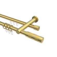 Rundrohr-Innenlaufstangen Messing-Optik 20 mm Ø Platon Mavell, 2-läufig Rundrohr-Innenlaufstangen Messing-Optik 20 mm Ø Platon Mavell, 2-läufig