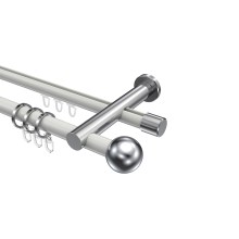 Rundrohr-Innenlauf-Gardinenstange Weiß / Chrom, Aluminium / Metall 20 mm Ø Platon Luino Rundrohr-Innenlauf-Gardinenstange Weiß / Chrom, Aluminium / Metall 20 mm Ø Platon Luino