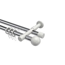 Rundrohr-Innenlaufstangen Chrom / Weiß, Aluminium / Metall 20 mm Ø Prestige Luino Rundrohr-Innenlaufstangen Chrom / Weiß, Aluminium / Metall 20 mm Ø Prestige Luino