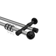 Rundrohr-Innenlaufstange Silbergrau / Schwarz, Aluminium / Metall 20 mm Ø Prestige Luino Rundrohr-Innenlaufstange Silbergrau / Schwarz, Aluminium / Metall 20 mm Ø Prestige Luino