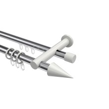Rundrohr-Innenlauf-Vorhangstange Chrom / Weiß, Aluminium / Metall 20 mm Ø Platon Savio Rundrohr-Innenlauf-Vorhangstange Chrom / Weiß, Aluminium / Metall 20 mm Ø Platon Savio