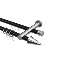 Rundrohr-Innenlauf-Vorhangstangen Schwarz / Chrom, Aluminium / Metall 20 mm Ø Platon Savio Rundrohr-Innenlauf-Vorhangstangen Schwarz / Chrom, Aluminium / Metall 20 mm Ø Platon Savio