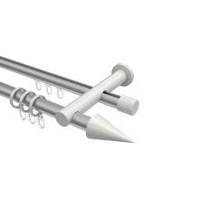 Rundrohr-Innenlaufstangen Silbergrau / Weiß, Aluminium / Metall 20 mm Ø Platon Savio Rundrohr-Innenlaufstangen Silbergrau / Weiß, Aluminium / Metall 20 mm Ø Platon Savio