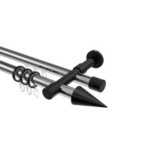 Rundrohr-Innenlaufstange Chrom / Schwarz, Aluminium / Metall 20 mm Ø Prestige Savio Rundrohr-Innenlaufstange Chrom / Schwarz, Aluminium / Metall 20 mm Ø Prestige Savio