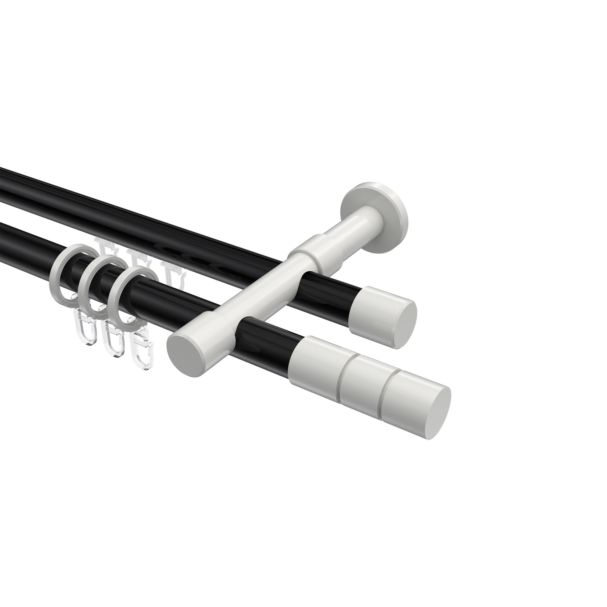 Rundrohr-Innenlaufstangen Schwarz / Weiß, Aluminium / Metall 20 mm Ø Prestige Elanto Rundrohr-Innenlaufstangen Schwarz / Weiß, Aluminium / Metall 20 mm Ø Prestige Elanto