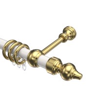 Gardinenstange / Vorhangstange Weiß / Messing-farbig, Metall / Kunststoff 28 mm Ø Classic - Rondo Gardinenstange / Vorhangstange Weiß / Messing-farbig, Metall / Kunststoff 28 mm Ø Classic - Rondo