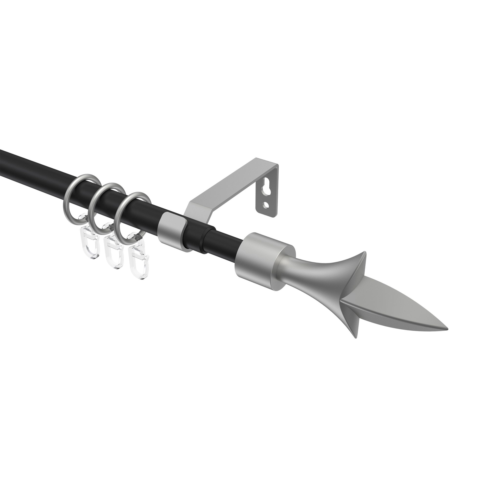 Ausziehbare Gardinenstangen Schwarz / Silbergrau 16/13 mm Ø Hera Lily (Lilie) Ausziehbare Gardinenstangen Schwarz / Silbergrau 16/13 mm Ø Hera Lily (Lilie)