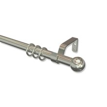 Gardinenstange ausziehbar Edelstahl Optik 120-230 cm Nova Bowl (Kugel) Gardinenstange ausziehbar Edelstahl Optik 120-230 cm Nova Bowl (Kugel)