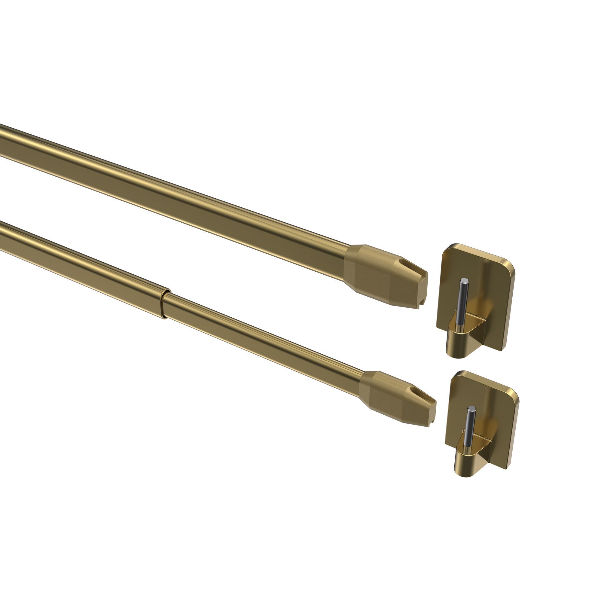 Vitragestangen mit Klebehaken mit Klebehaken / ausziehbare Scheibenstangen Geno Messing-farbig ausziehbar Vitragestangen mit Klebehaken mit Klebehaken / ausziehbare Scheibenstangen Geno Messing-farbig ausziehbar