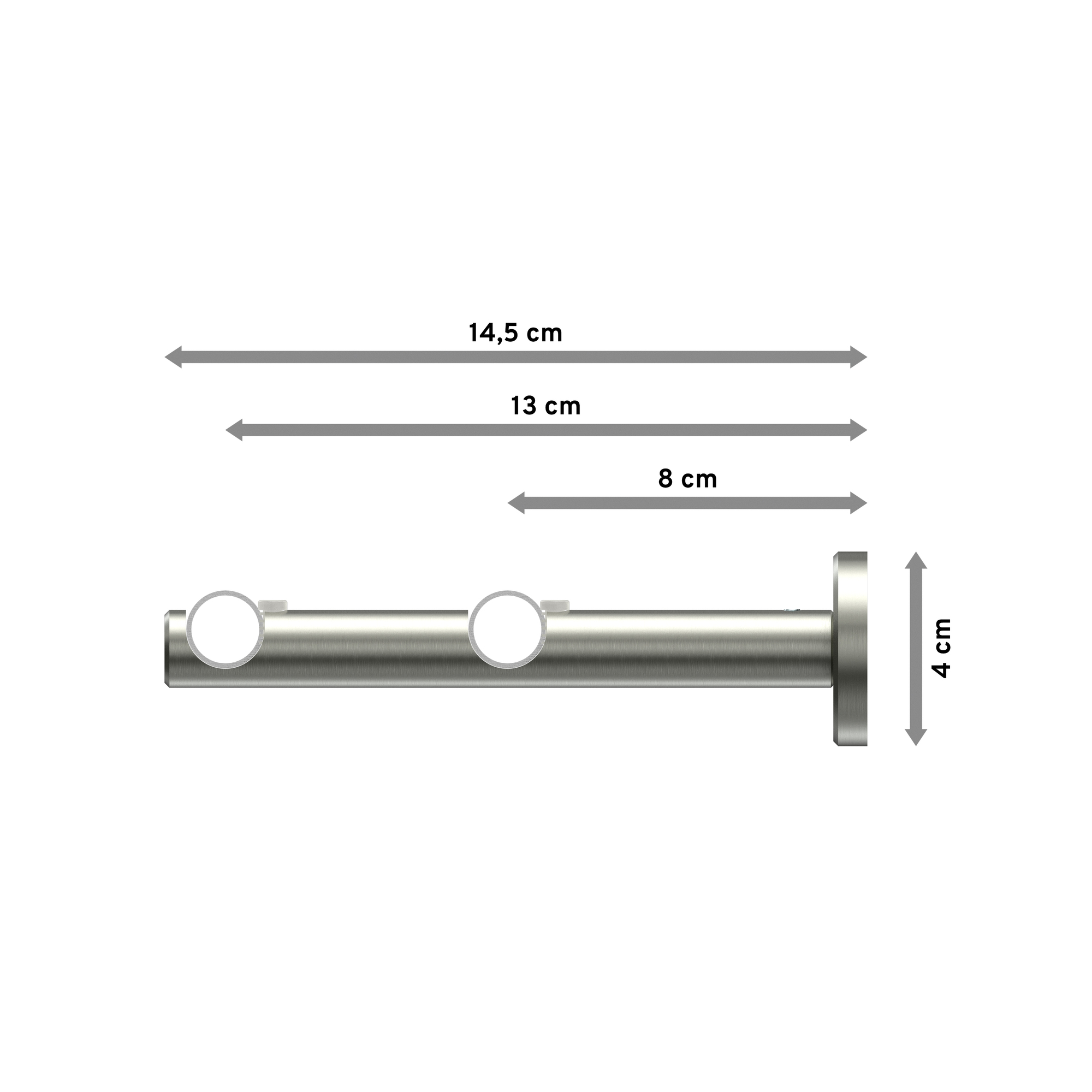 Stilgarnituren Metall 16 mm Ø Medium Carelli Schwarz/Edelstahl-Optik, 2-läufig – Bild 2