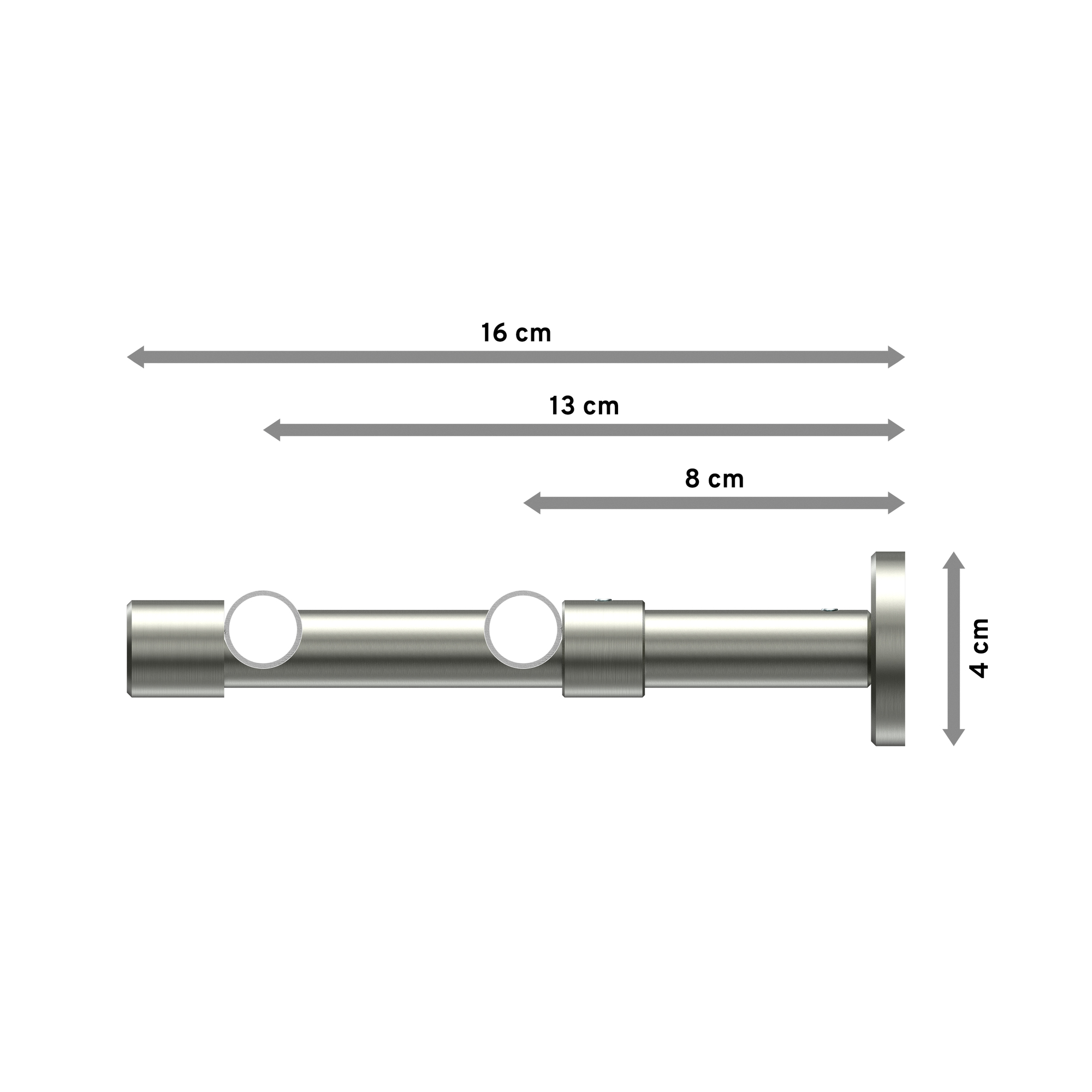 Gardinenstange Metall in Schwarz/Edelstahl Optik 16 mm Ø Sinux Caras, zweiläufig – Bild 2