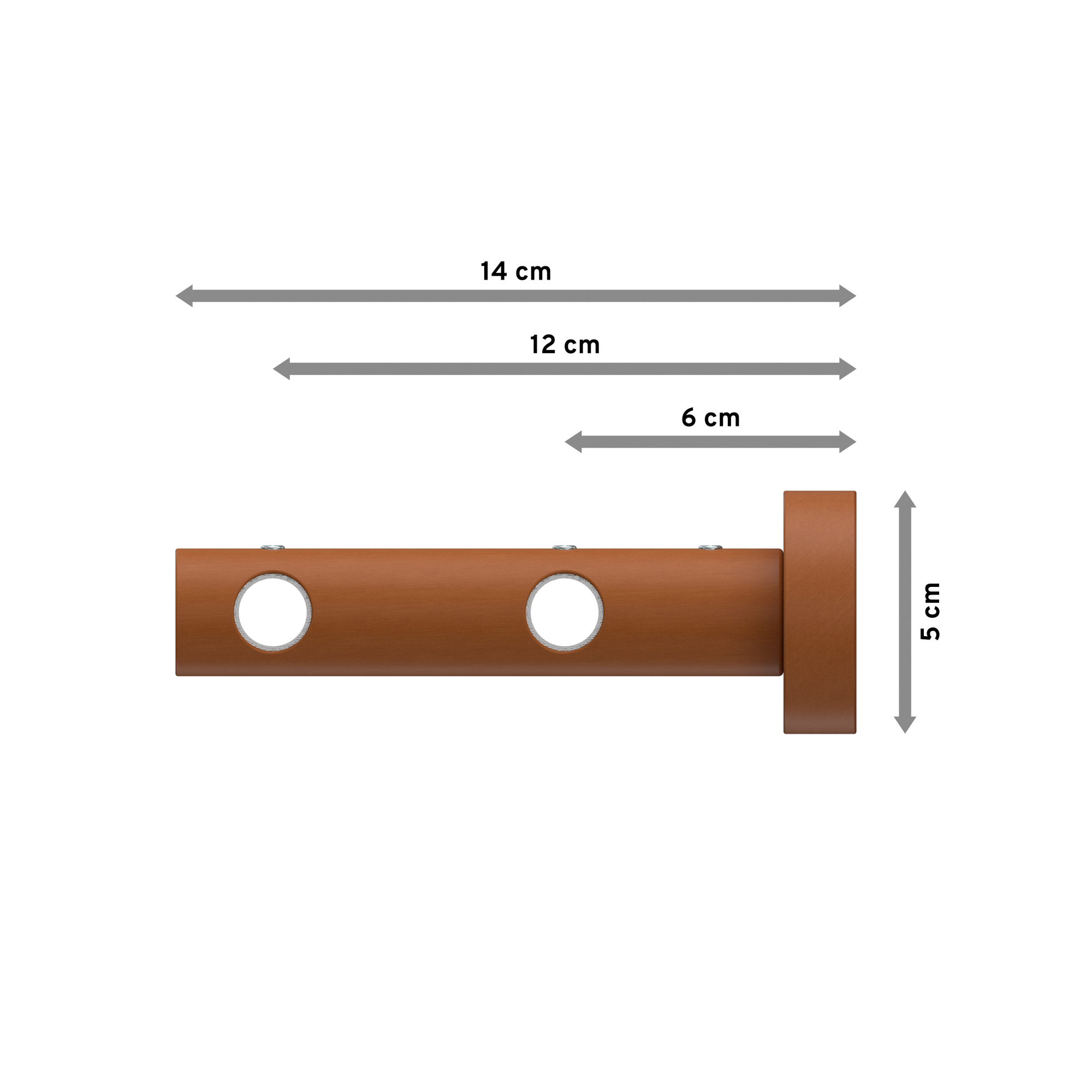 Metall / Holz Vorhangstange in Schwarz / Kirschbaum lackiert doppelläufig 16 mm Ø Adrian Asta – Bild 2