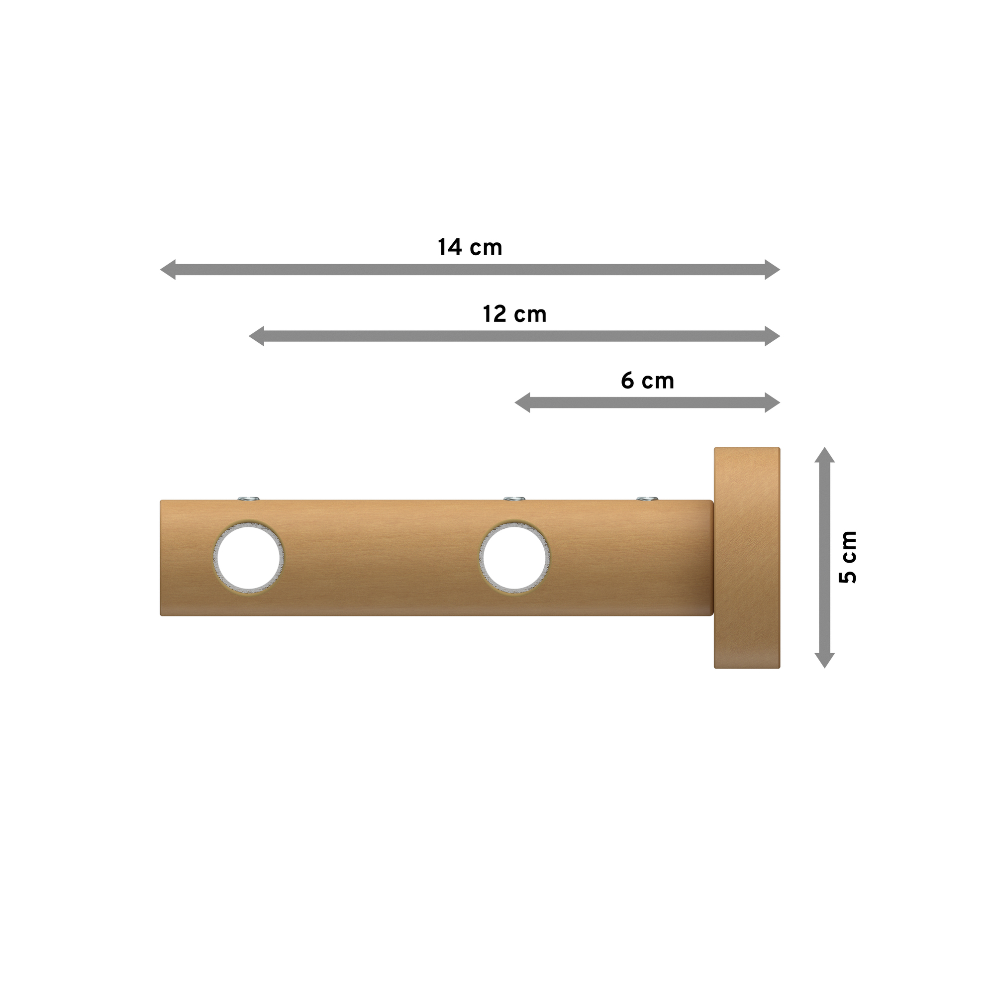 Gardinenstangen Edelstahl / Holz Buche lackiert doppelläufig 16 mm Ø Adrian Franca – Bild 2