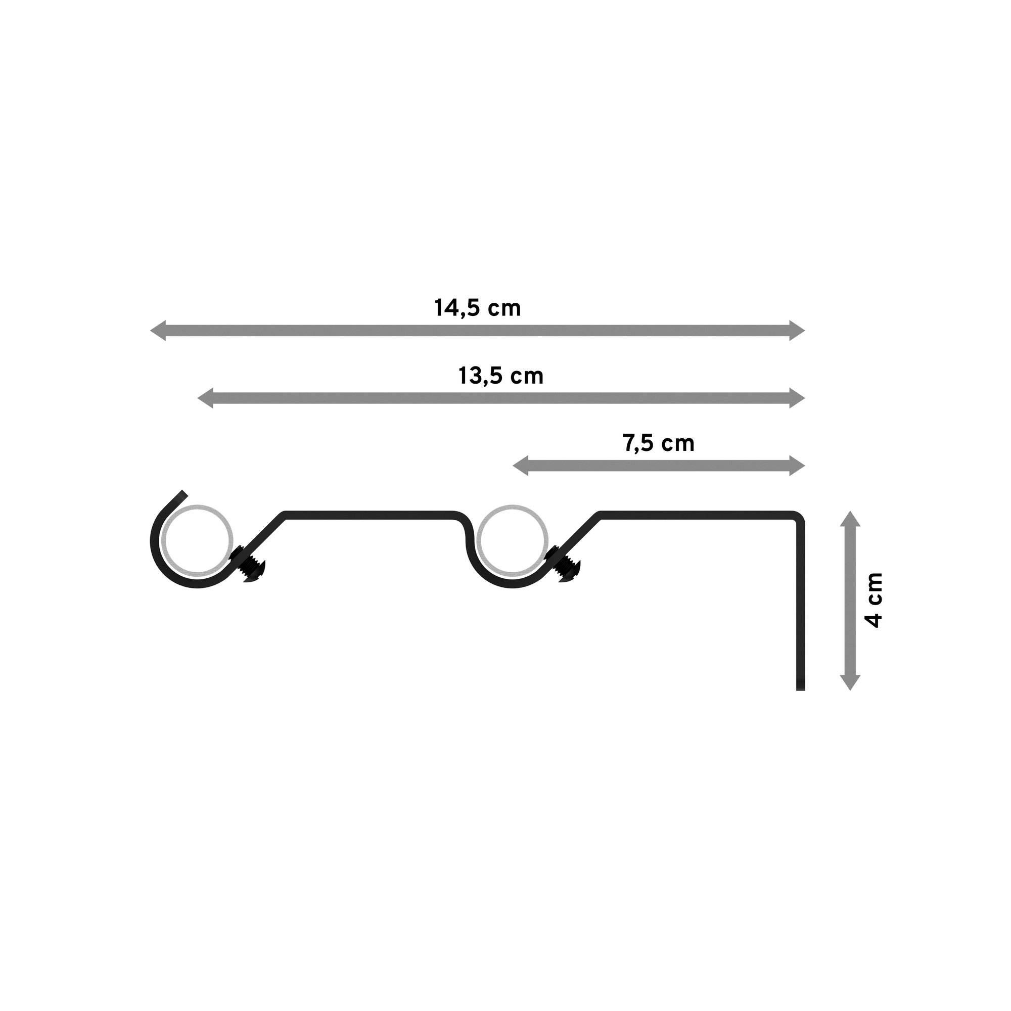 Vorhangstange Schwarz, Metall 16 mm Ø Olymp Lucan, 2-läufig – Bild 2