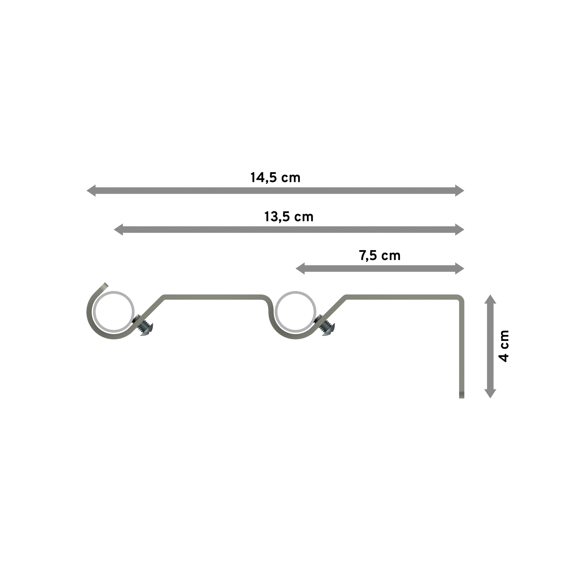 Vorhangstange Chrom matt, Metall 16 mm Ø Olymp Lucan, 2-läufig – Bild 2