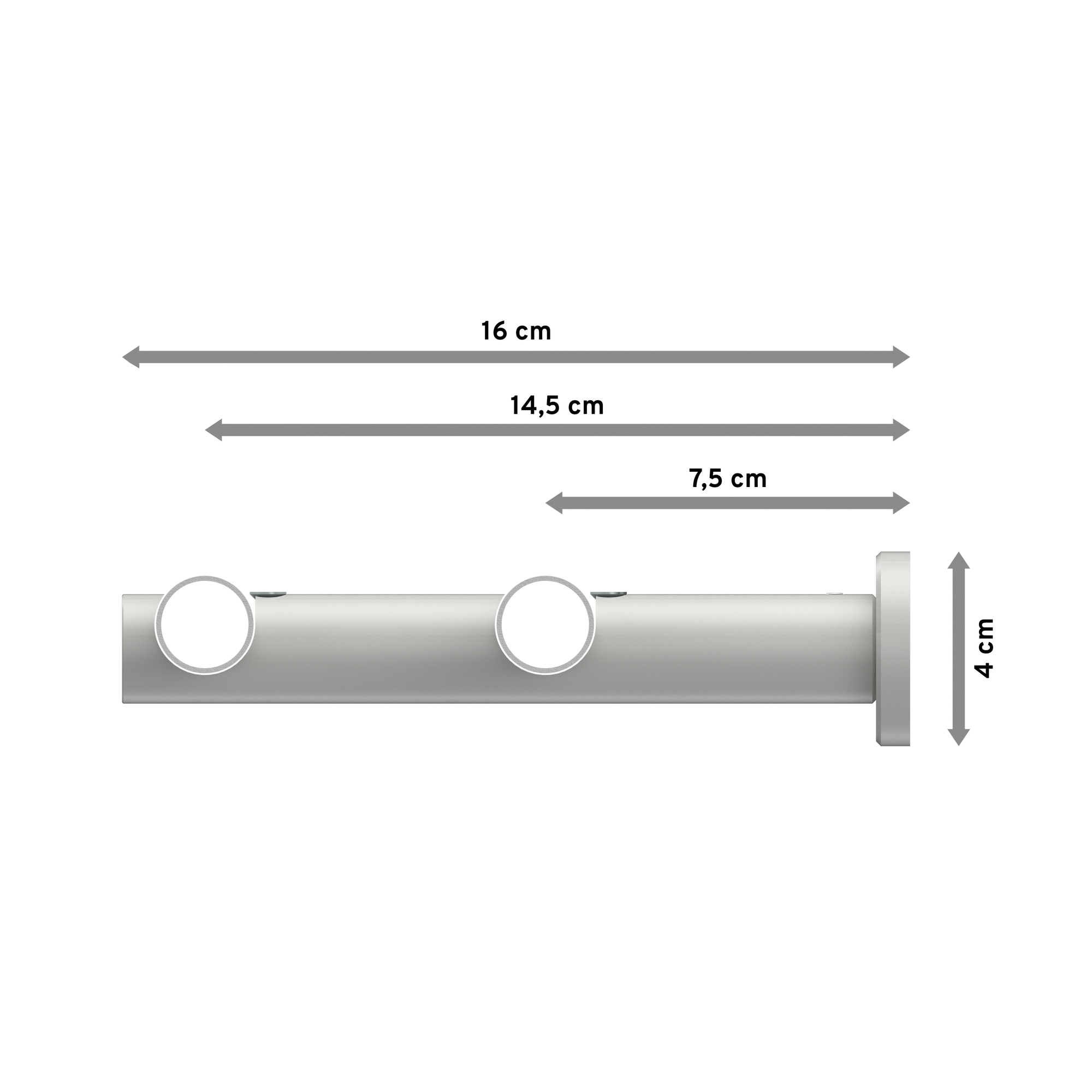 Gardinenstange Messing-Optik / Weiß, doppelläufig Metall 20 mm Ø Platon Estana – Bild 2