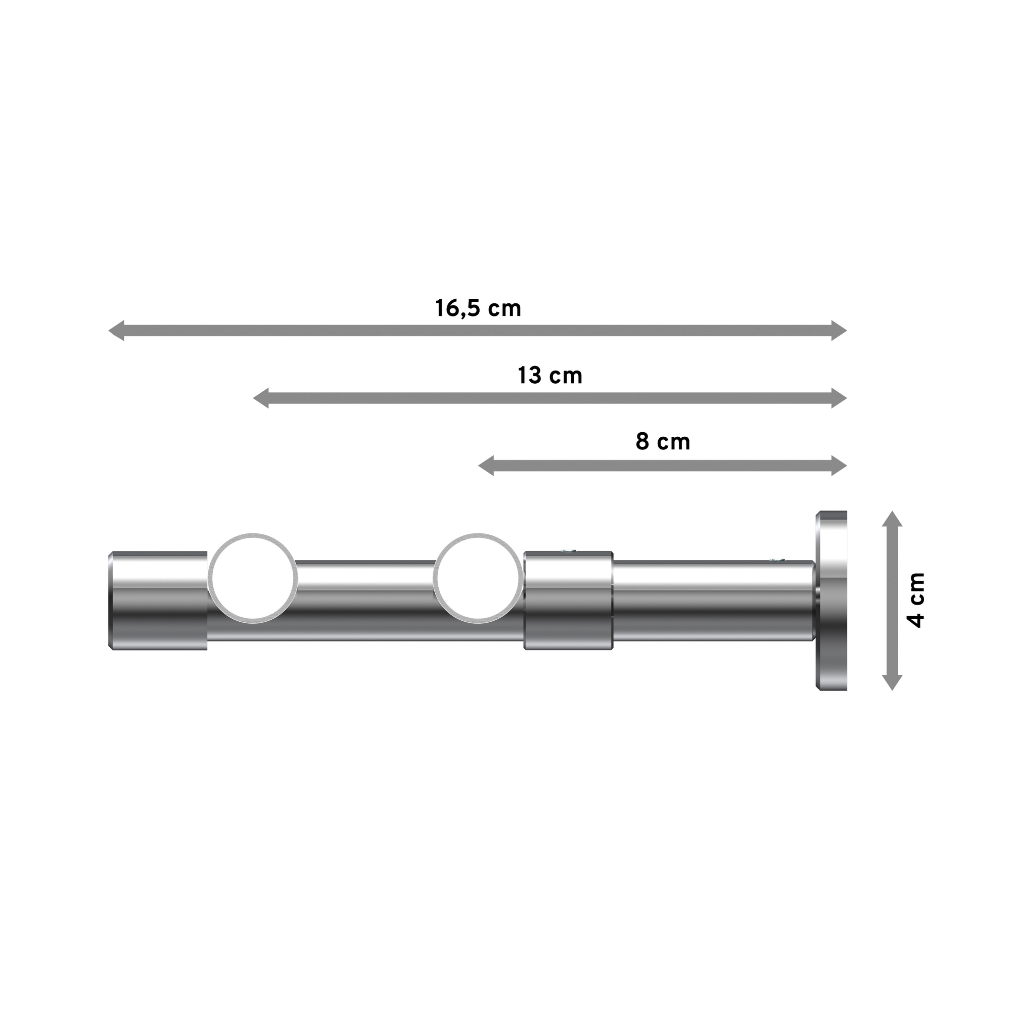 Stilgarnituren Weiß / Chrom, Metall 20 mm Ø Prestige Tanara, zweiläufig – Bild 2