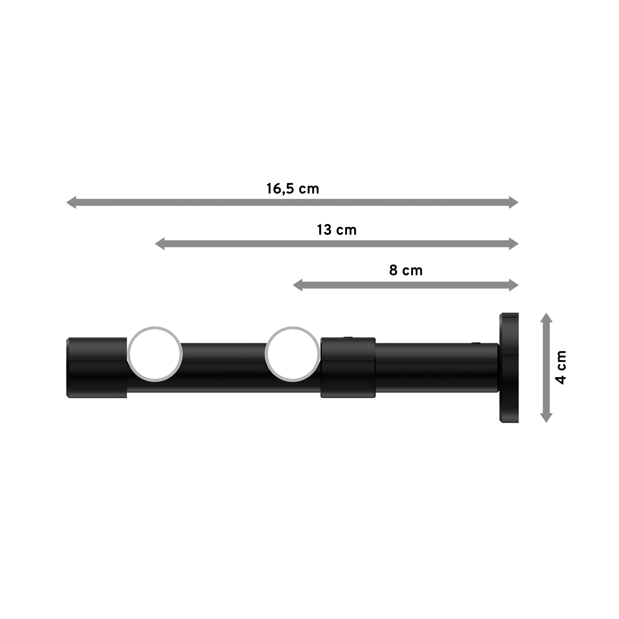 Vorhangstangen Chrom / Schwarz, Metall 20 mm Ø Prestige Mavell, doppelläufig – Bild 2