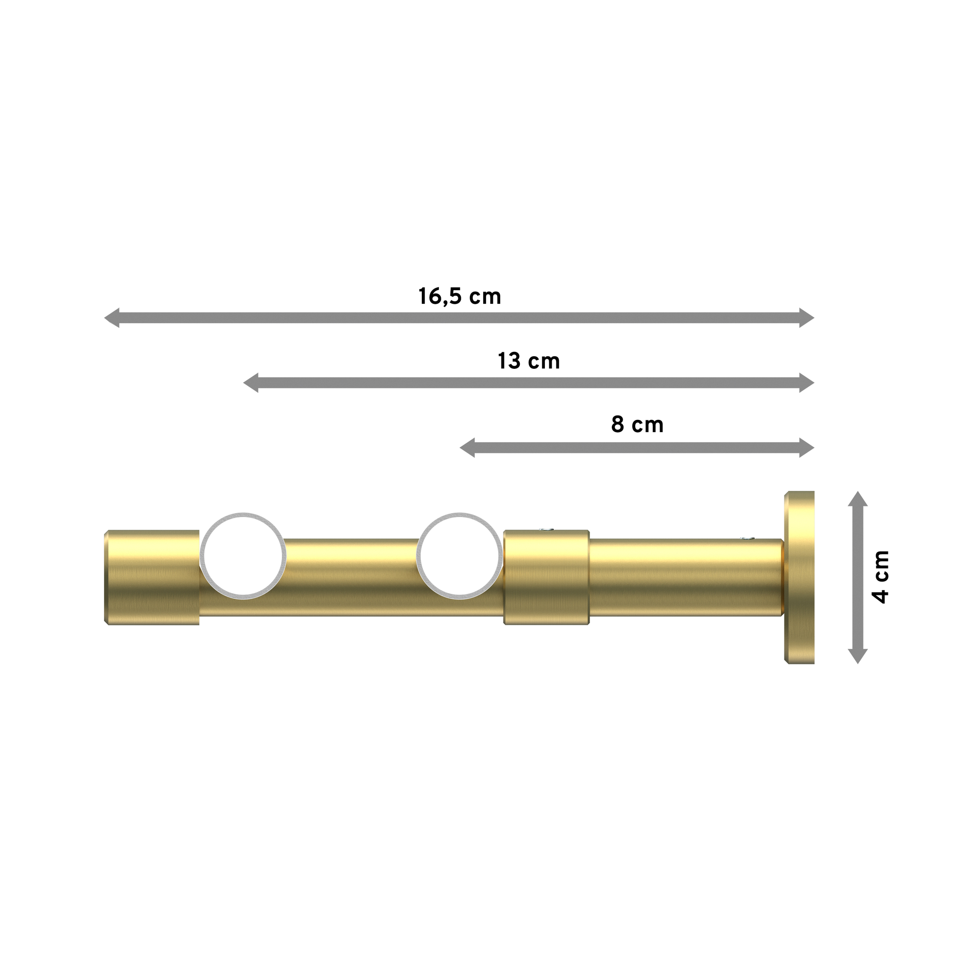 Gardinenstange Schwarz / Messing-Optik, doppelläufig Metall 20 mm Ø Prestige Santo – Bild 2