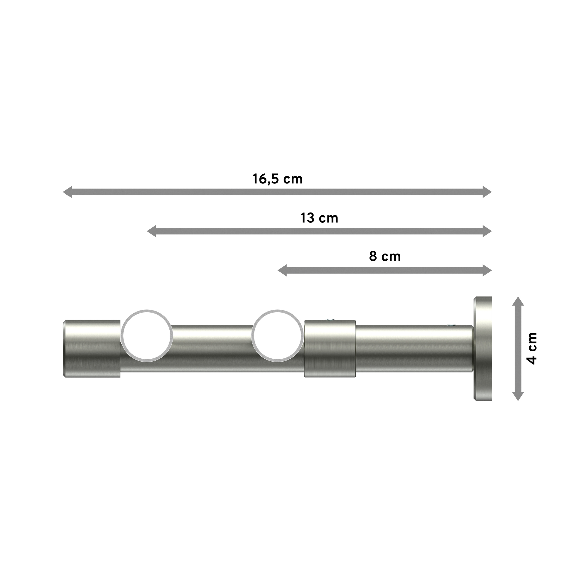 Gardinenstange Messing-Optik / Edelstahl-Optik 20 mm Ø Prestige Santo, doppelläufig – Bild 2