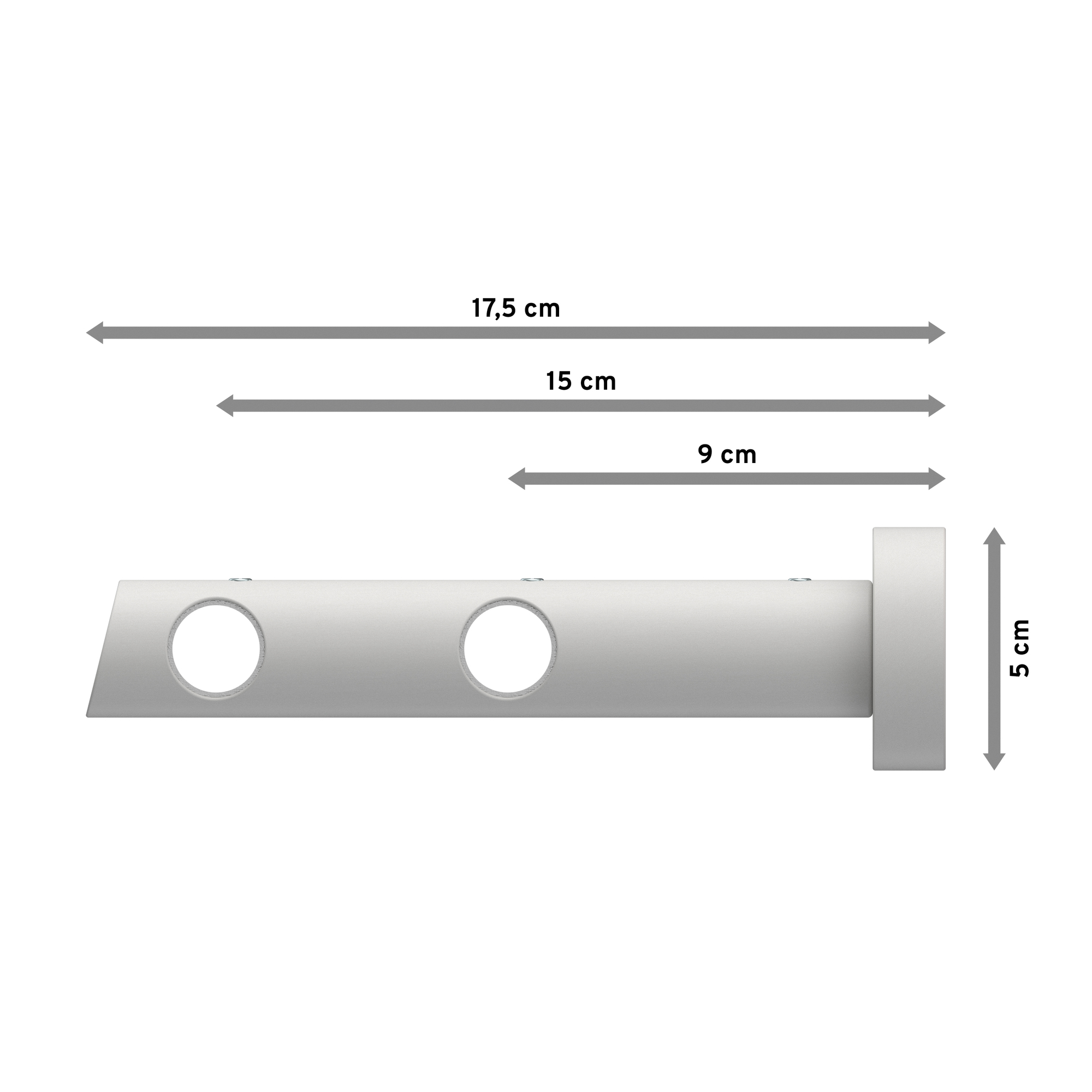 Vorhangstangen Edelstahl-Optik / Weiß 20 mm Ø zweiläufig Talena Etta Metall / Holz – Bild 2
