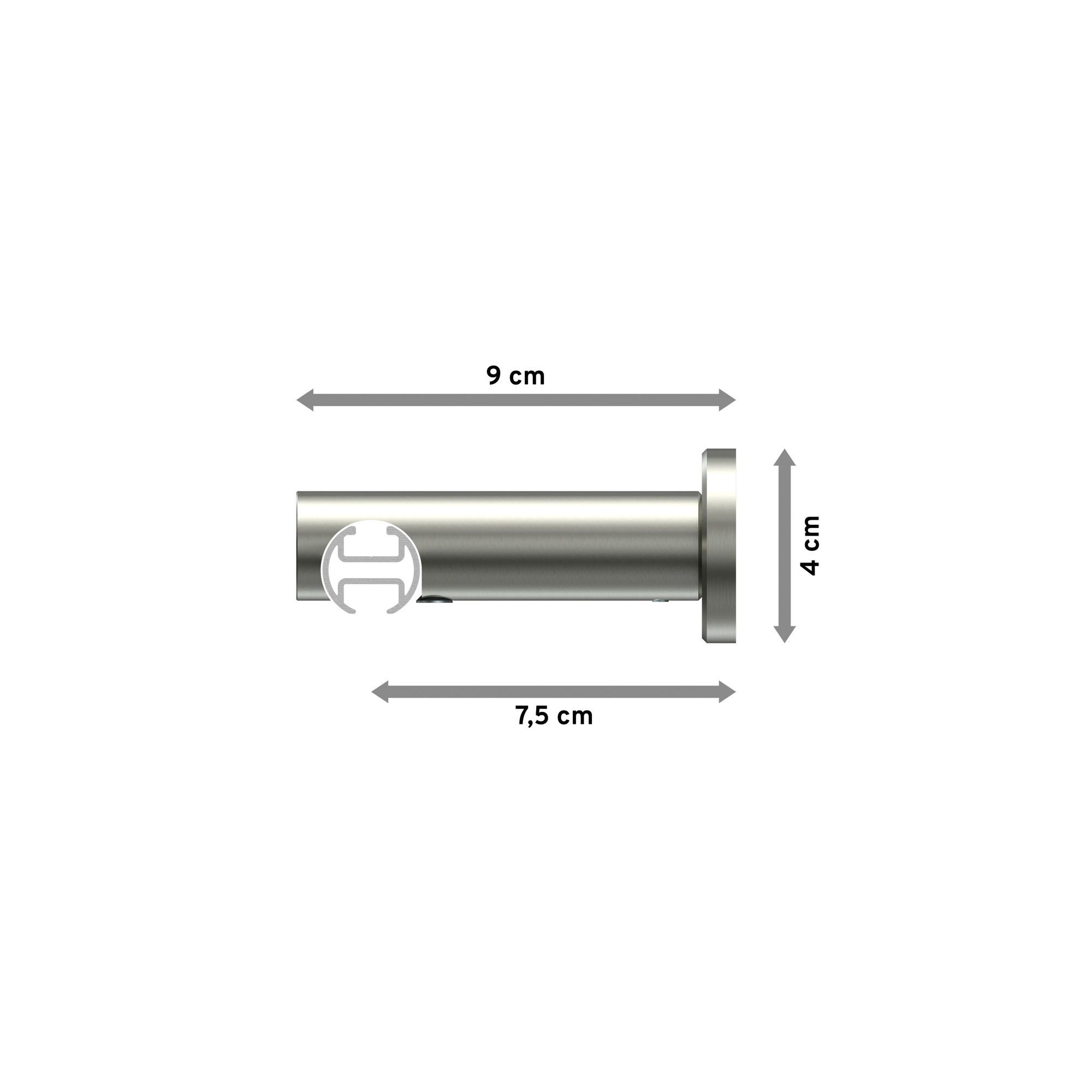 Innenlauf-Gardinenstangen Weiß / Edelstahl-Optik, Aluminium / Metall 20 mm Ø Platon Elanto – Bild 2