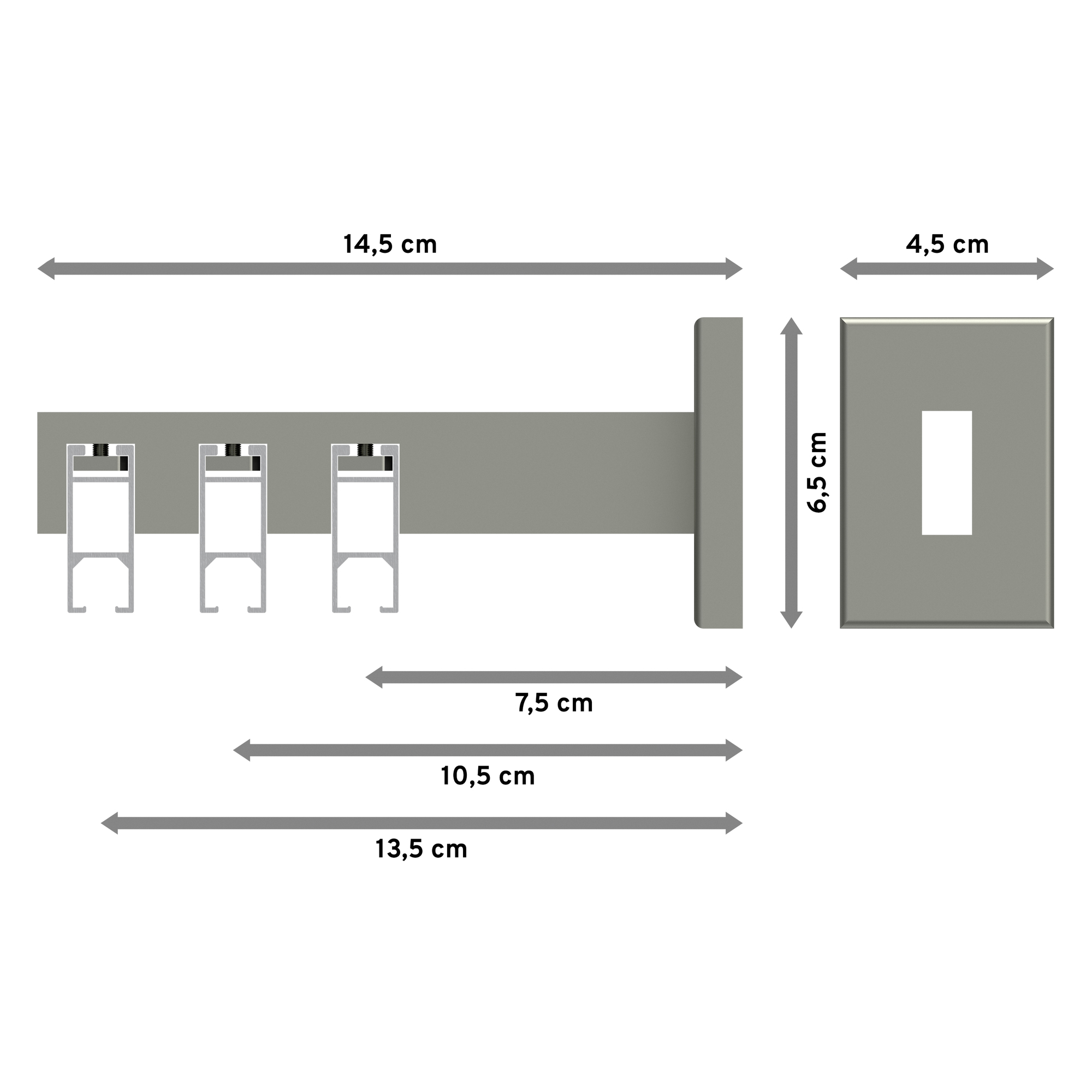 Innenlaufstangen / Gardinenstangen Weiß / Edelstahl-Optik dreiläufig kantig Smartline Lox – Bild 2