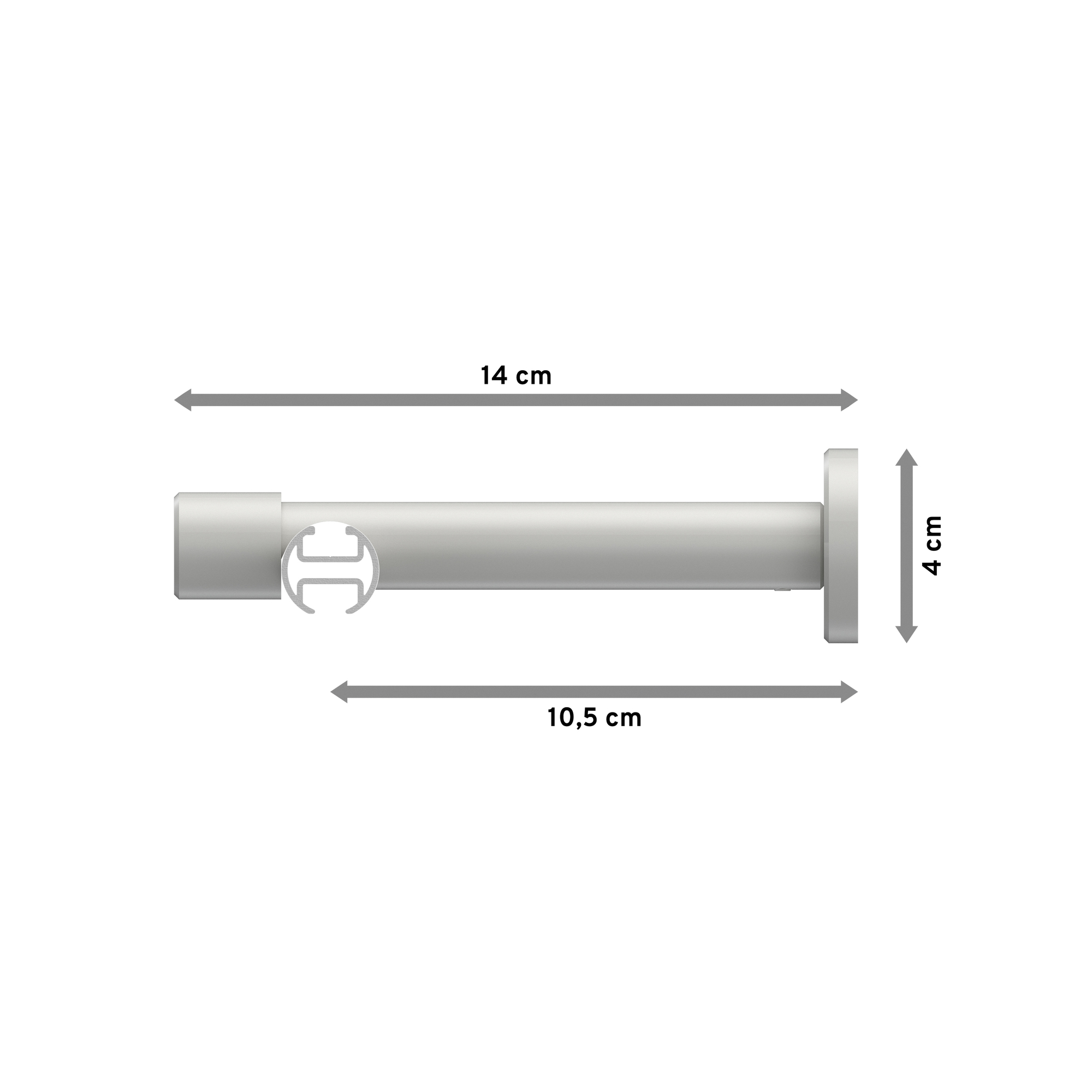 Innenlauf-Vorhangstangen Chrom / Weiß, Aluminium / Metall 20 mm Ø Prestige Elanto – Bild 2