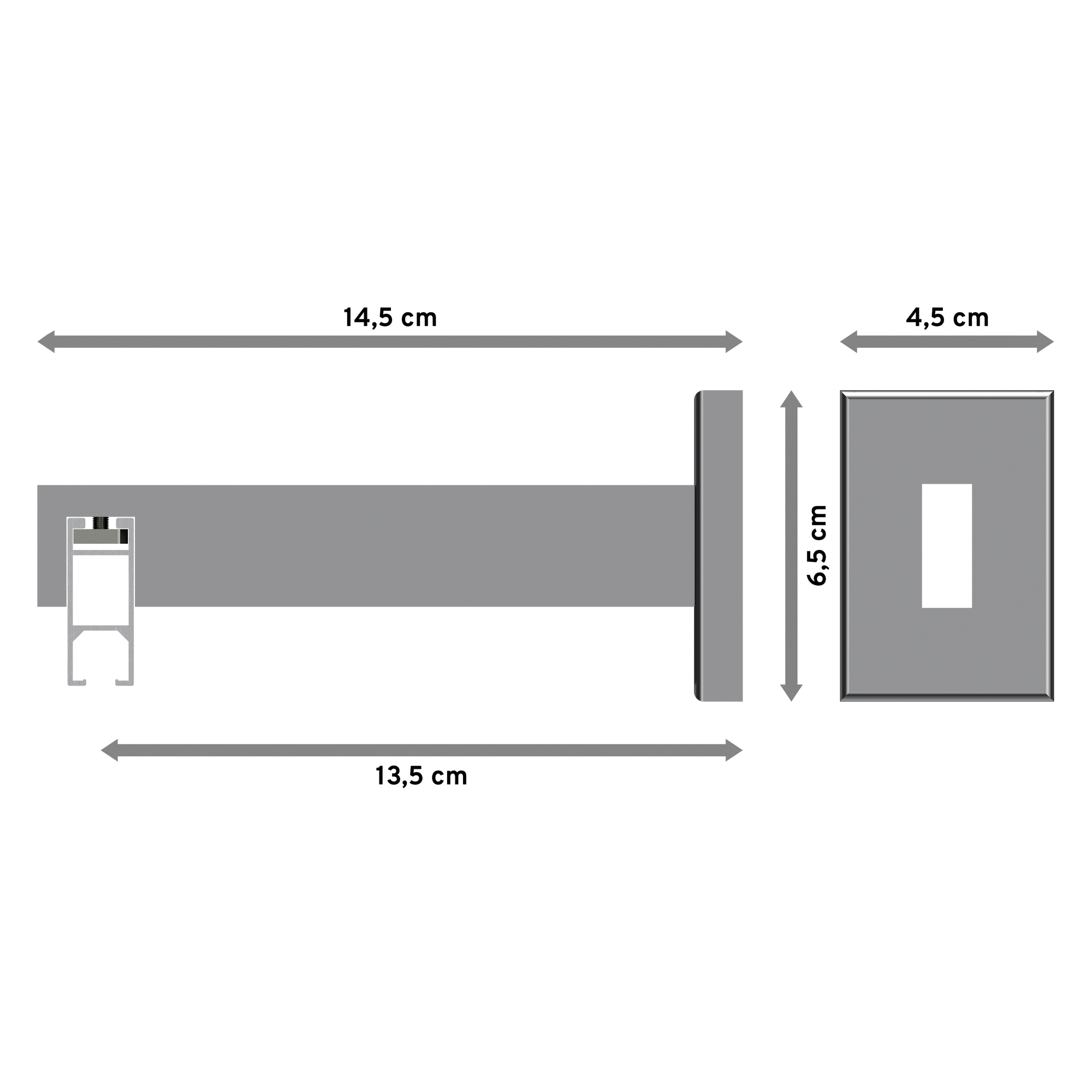 Innenlaufstange / Vorhangstange Schwarz / Chrom Eckdesign Smartline Paxo – Bild 2