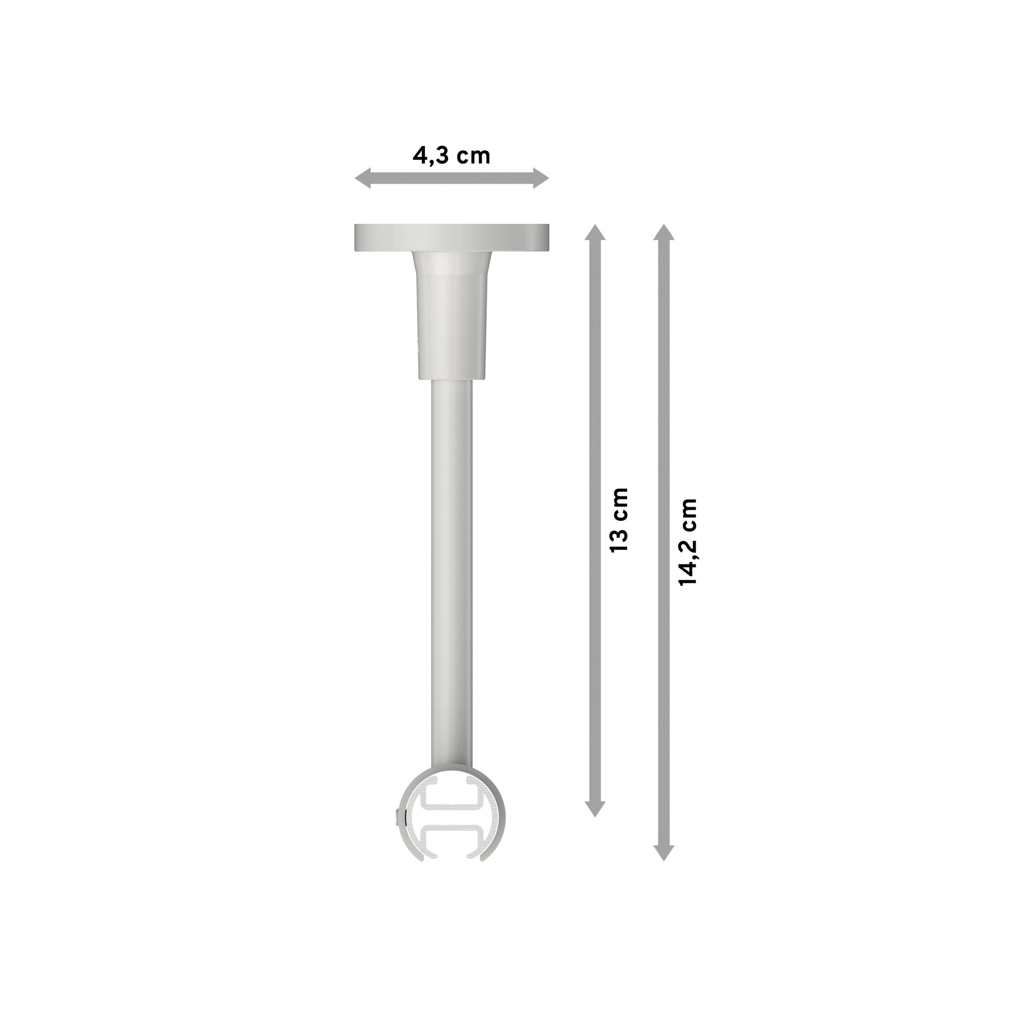 Gardinenstange mit Innenlauf (Deckenbefestigung) Chrom / Weiß, Aluminium / Metall 20 mm Ø Sonette Elanto – Bild 2