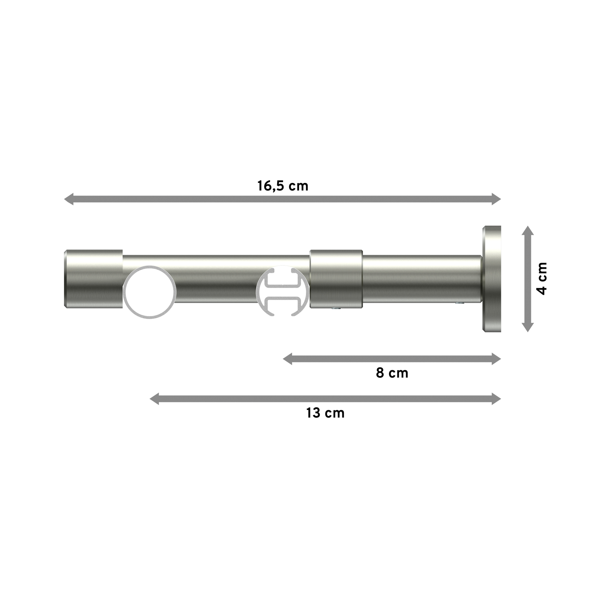 Rundrohr-Innenlauf-Vorhangstange Weiß / Edelstahl-Optik, Aluminium / Metall 20 mm Ø Prestige Estana – Bild 2