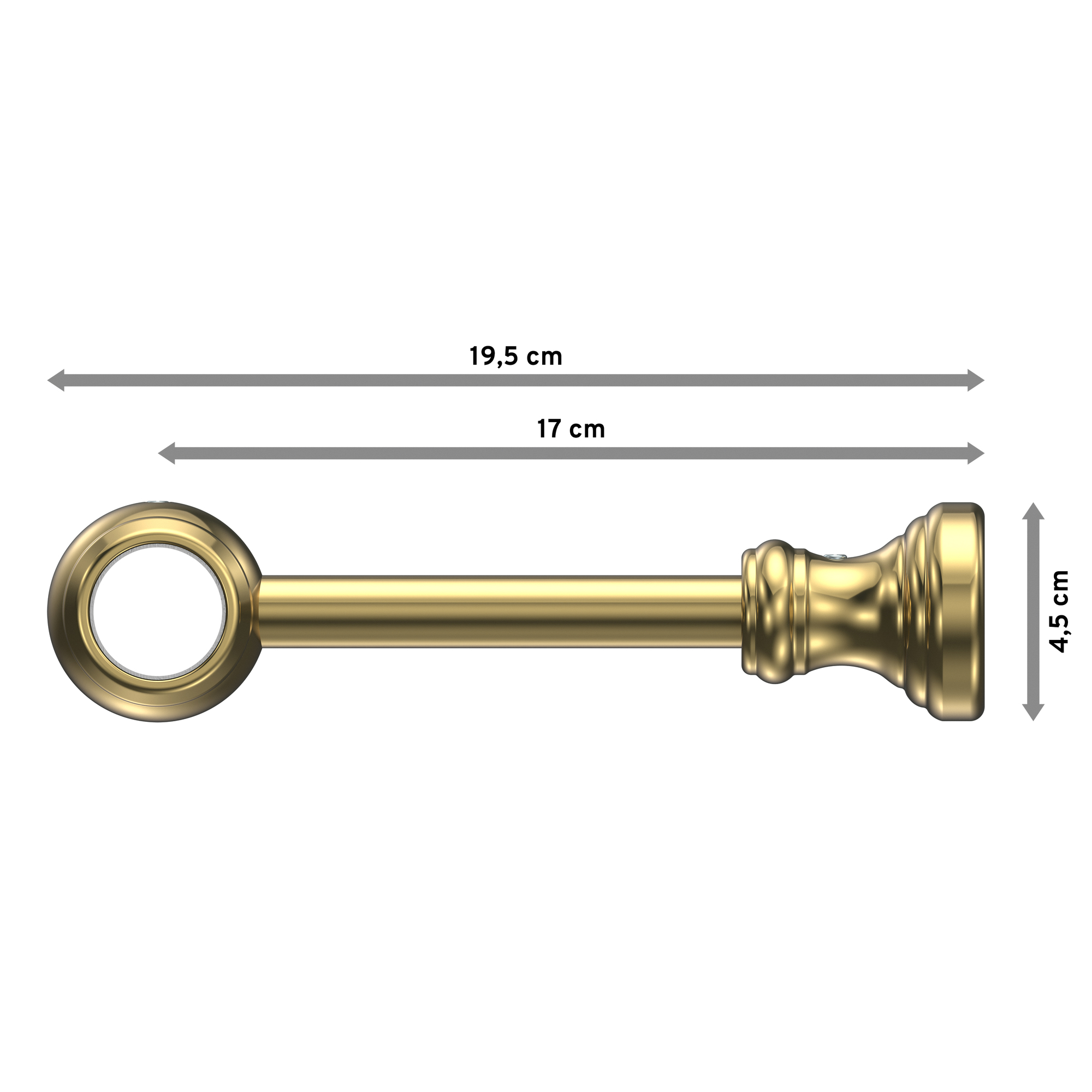 Gardinenstange / Stilgarnitur Nussbaum / Messing-farbig 28 mm Ø, Classic - Rondo – Bild 2