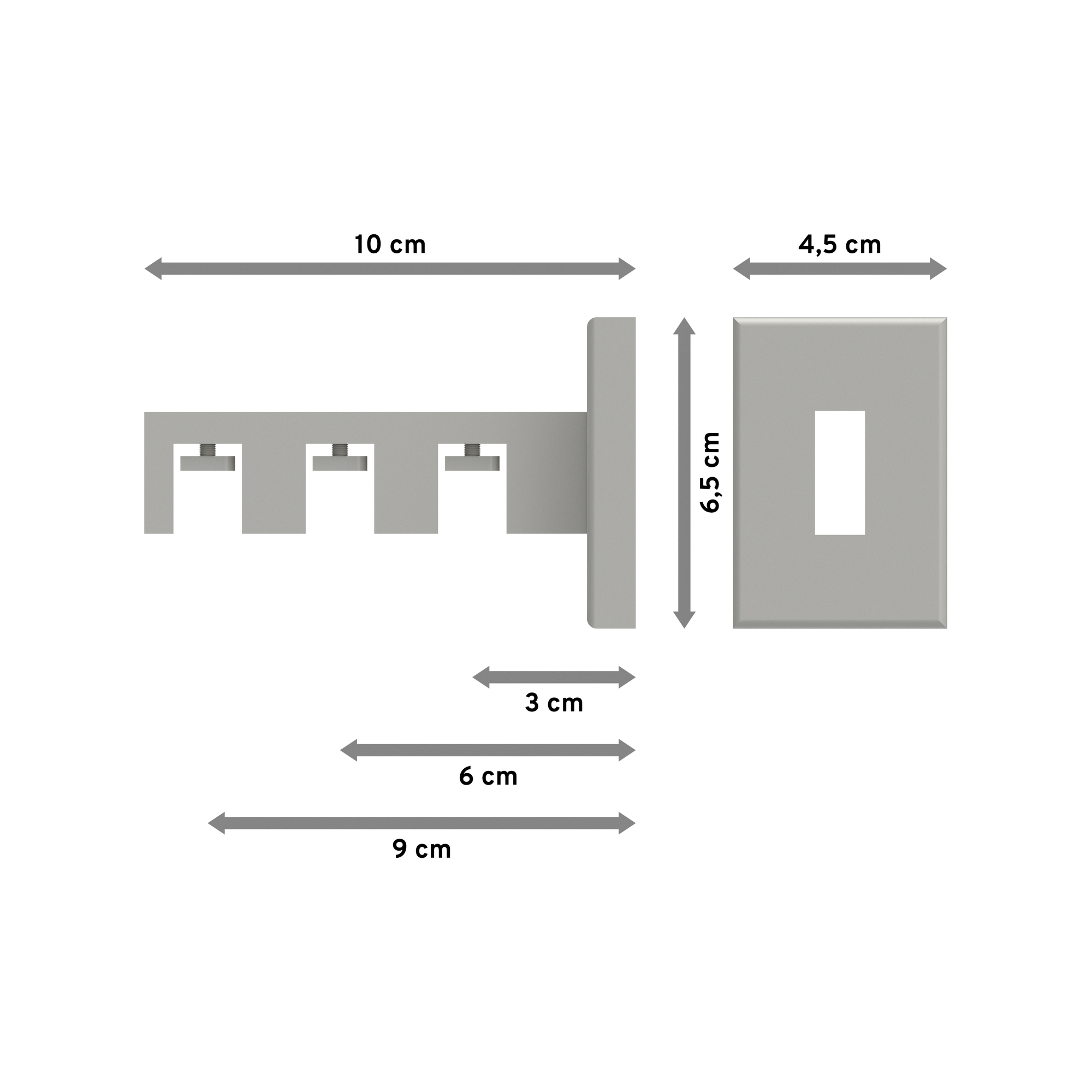 Träger / Halterung 3-läufig Weiß 3 / 6 / 9 cm Smartline für 14x35 mm Innenlaufstangen – Bild 2